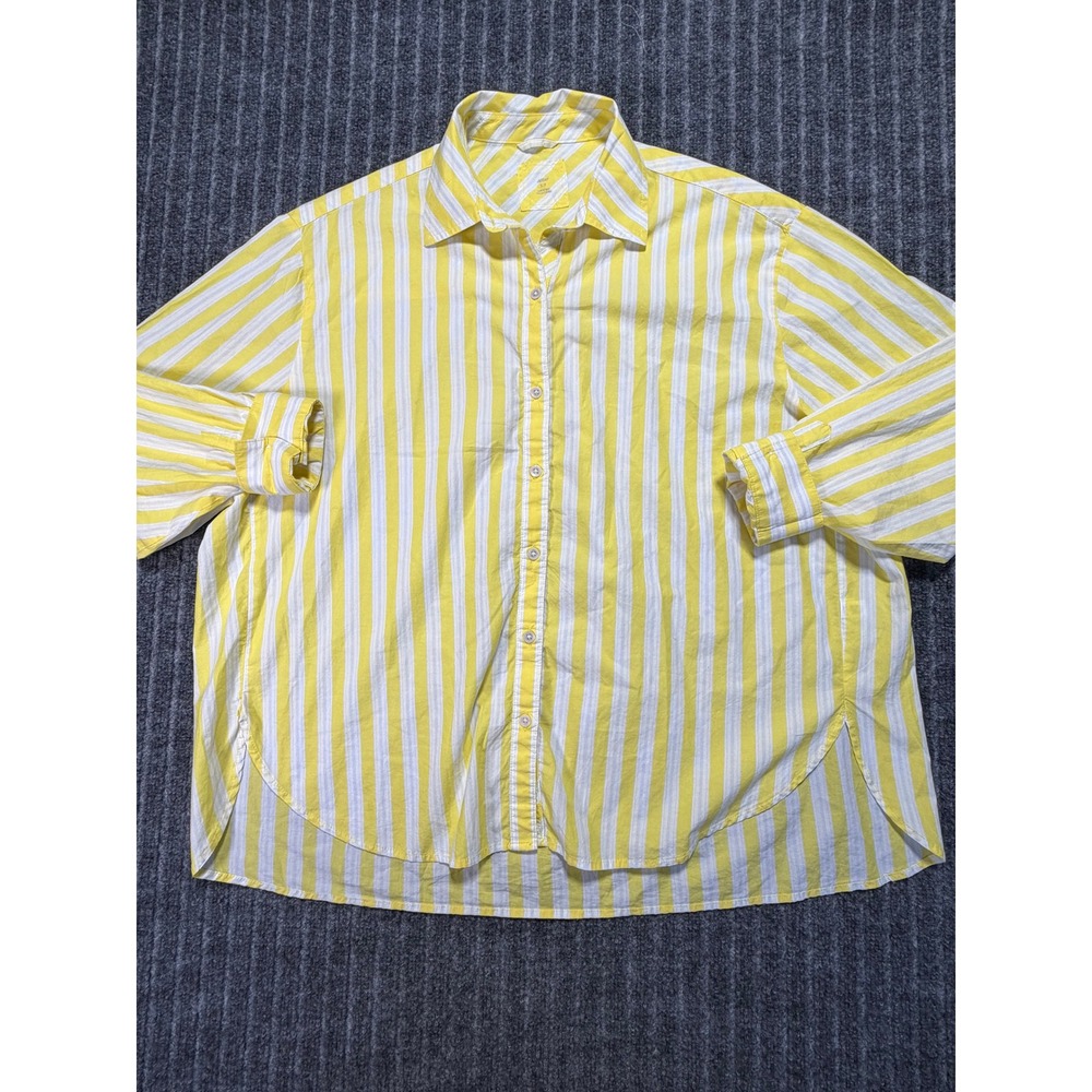 Aerie Striped Button Down Shirt Oversized S 100% Cotton Preppy Casual Classic